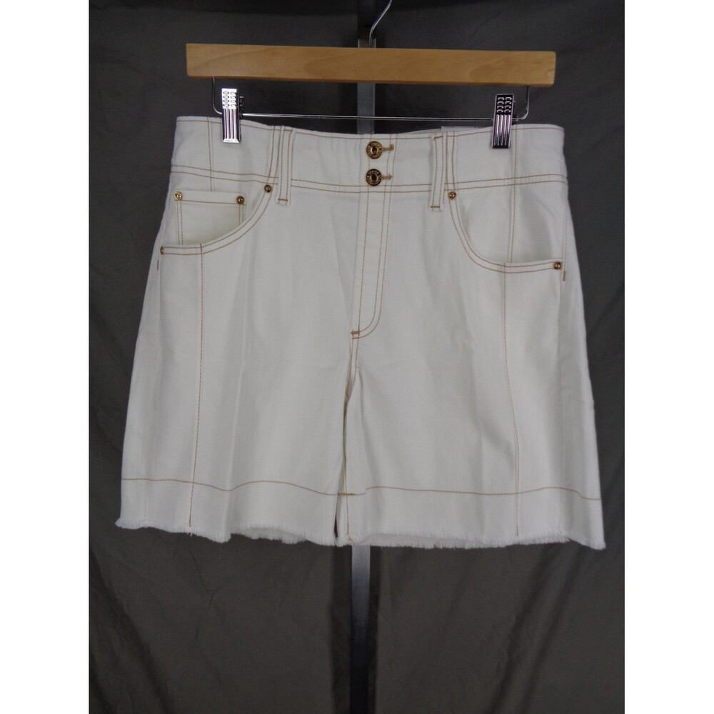 Chicos Alabaster Pull On Denim Shorts Coastal Beach Size 0.5 (6) Small New